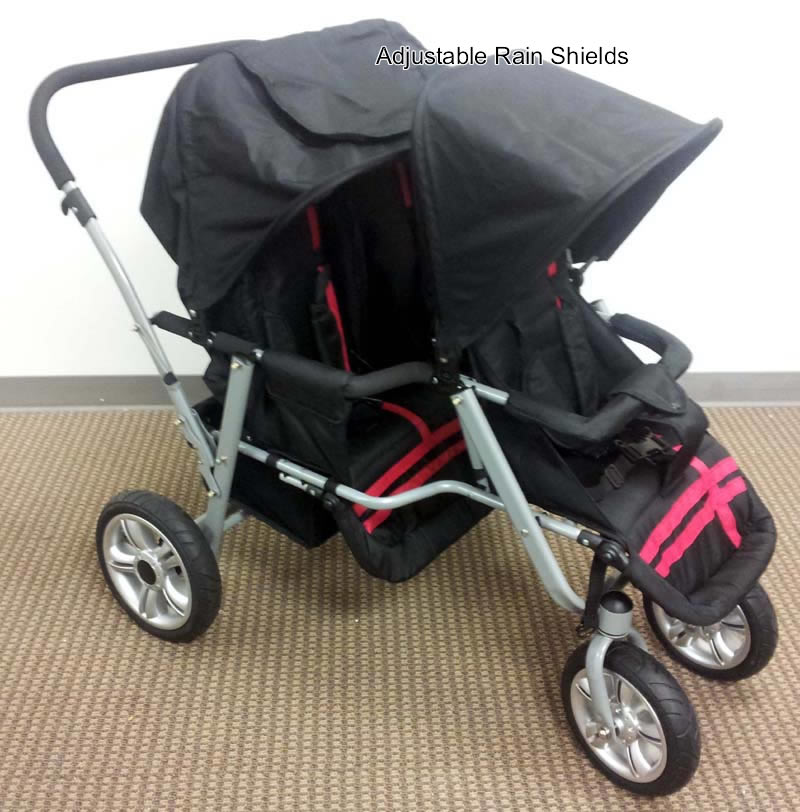 ★★ New Triple Triplet Baby Jogger Stroller Infant Roller Outdoor Chair Red
